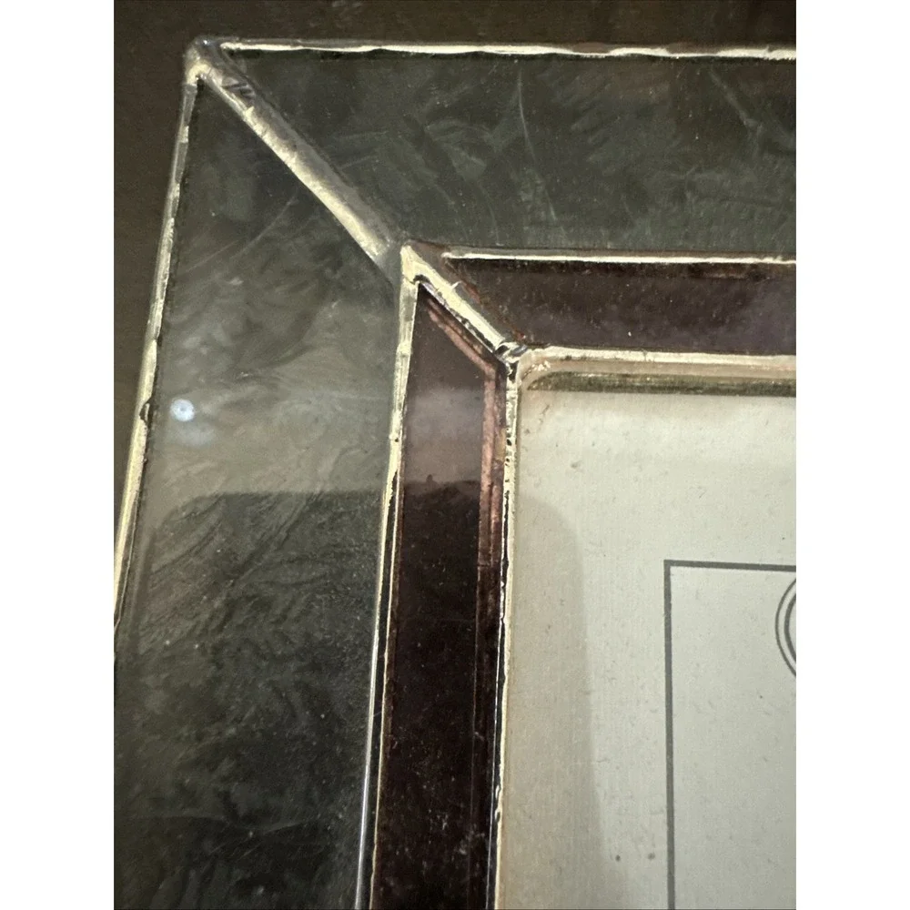 VTG Gallery 3D Purple Heart  Stained Glass Picture Frame 3.5